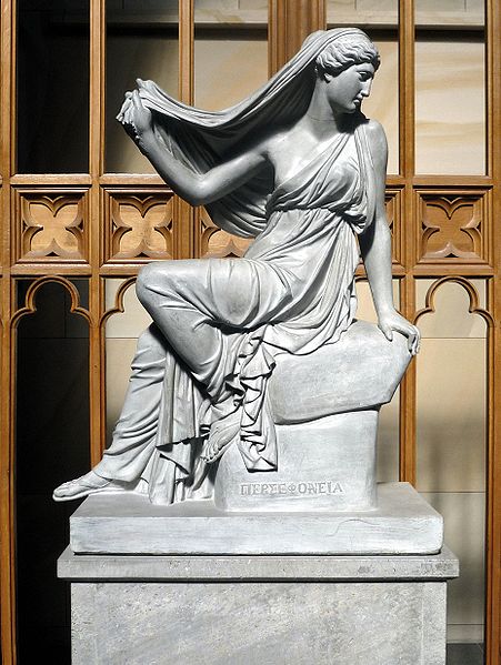 Figure of Persephone, created by Christian Friedrich Tieck, a 19th century sculptor. Inscription: ΠΕΡΣΕΦΟΝΕΙΑ.